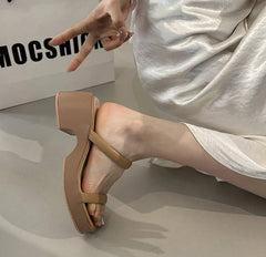 Formal Outside Rubber Open Toe Outdoor Thick Bottom Slide Sandals