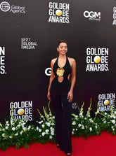 Halter Floral Jumpsuit Black Gold