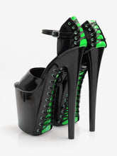 High Heel Sandals PU Leather Round Toe Shoes