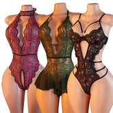 Lace Bodysuit Crotchless Bold