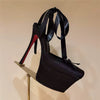 Lace-Up Square Toe Thin Heels Platform Pumps Pleated Slingback Wedding Sandals