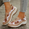Casual Leopard Print Front Zipper Wedge Platform Shoes