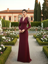 Long Sleeve Embellished Shoulders Maxi Dress Burgundy