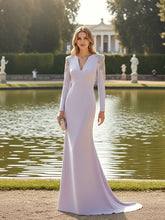 Long Sleeve Embellished Shoulders Maxi Dress Lavender