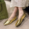 Genuine Leather Pumps Solid Square Toe Loafers
