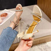 Narrow Band Rubber Comfortable High Heels Sandals