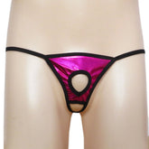 Men's thong low-rise thong Ultra-thin underwear Patent leather T-back underwear Men's thong underpants