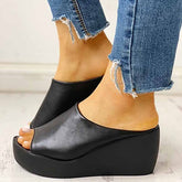 Modern Open Toe Wedges Slip On
