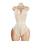 New Plus Size Lingerie Open Crotch Underwear Pajamas Lace Transparent Dress Erotic