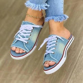 Open Toe Mule Lace Up Sneaker Sandals