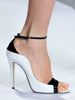 Patent Leather Patchwork Pumps Stilettos High Heel Ankle Strap Sandals