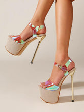 Patent PU Upper Round Toe Stiletto Heel