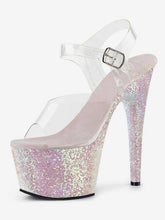 Pole Dance Shoes Women Sandals Leather Peep Toe Platform Sandals Stripper Shoes