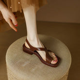 Retro Style Back Strap Comfortable Flat Toe Platform Slip-On Sandals