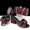 Rhinestone Decoration Bags and Peep Toe High Heels Banquet Shoes