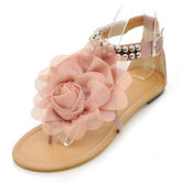 Bead and Rose Embellished Sandals