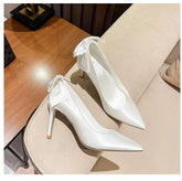 Silk Banquet Bow Pattern Botines High Heels Bridal Shoes