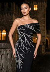 Bardot Pearl Crystal Maxi Dress Black