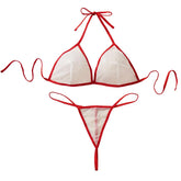 See-through Bikini Transparent Intimates Underwear Bra Panties Set Ultra G-string Mesh Erotic Costume