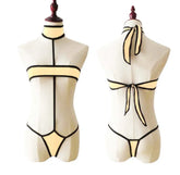 Lingerie 2 Piece Halter Neck Bikini Lingerie Set Mini Bikini Open Micro Bra Top Briefs Panties