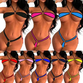 Mini Bikini Set Ladies' Erotic Underwear See-through Swimsuit Seductive Sleepwear Translucent Three-point Ebay Style
