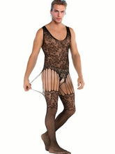 Muscle Men's Mesh Bodysuit Net Stockings Male Version See-through Sleepwear Erotic Net Clothing Men's Fashion Underwear