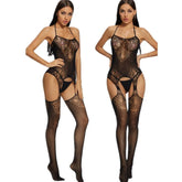 lingerie black intimate erotic underwear mesh hollow porno costumes sleepwear nightgown bodysuit