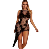 lingerie erotic dresses black mesh nightgown sleepwear mesh hollow slips fashion Elastic tight fitting intimate