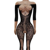 lingerie black hollow open crotch teddy bodystockings erotic bodysuit intimate underwear