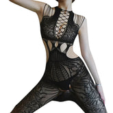 lingerie costumes black open crotch teddy mesh hollow Elastic tight fitting underwear bodystockings