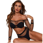 lingerie top and briefs sets underwear mesh hollow erotic costumes nightgown sleepwear