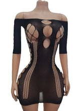 lingerie black erotic dresses underwear mesh hollow costumes Elastic tight fitting sleepwear