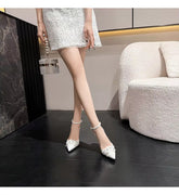 Flower Pattern Pointed Toe High Heels Fashion Bridesmaid Pumps Sandals