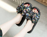 Soft Sole Eva Bow Tie Non-Slip Thick Beach Style Slippers