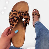 Strap and Bow Flat Sandals Wide