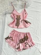 Summer 2-pieces Pink Leopard Printed Pajamas Set