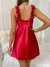 Summer Contrast Sensual Lace Silk Satin Nightdress