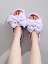 Sweet Flower Bow Thick Platform Indoor Bathroom Flip Flops Slippers