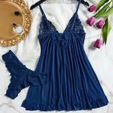 Tulle Suspenders Lace V-Neck Sleepwear Underwear Semi-transparent Night Dress Lingerie Nightgowns