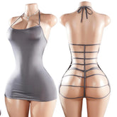 Ultra Short Crotchless Erotic Dress Backless Transparent Female Babydolls Porn Night