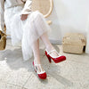 Vintage T Strap Patent Leather Pumps Heels Footwear Sandal