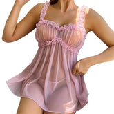 Pink Sweet Nightdress Lace Bow Adult Dress Babydoll