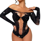 Body Stocking Fishnet Underwear Rhinestone Dress Bodystocking Lingerie Exotic Babydoll Erotic