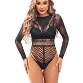 Mesh Jumpsuit Clothing Long Sleeves Lace Transparent