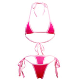 bikini lingerie bra and panties swimwear with tie T-back and multi-colour strap bra swimsuit set