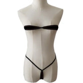 bikini lace-up lingerie milk silk fabric multi-colour bra tube top panties thong set
