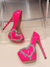 Women's High Heels Rhinestones Stiletto Heel Patent Leather Pumps In