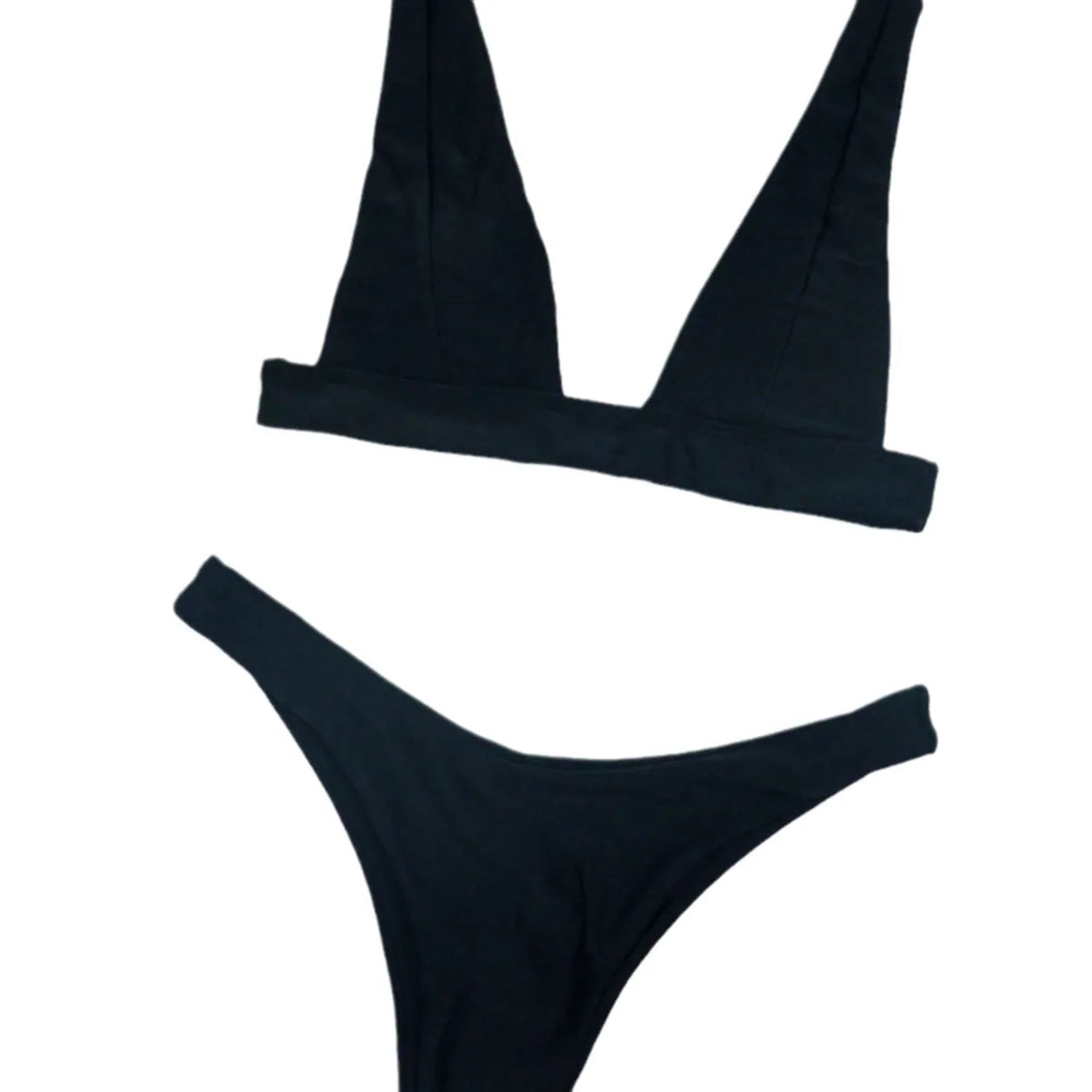 New American Solid Color Tight European and American Style Mature Style Bikini Swimsuit with Chest Pads