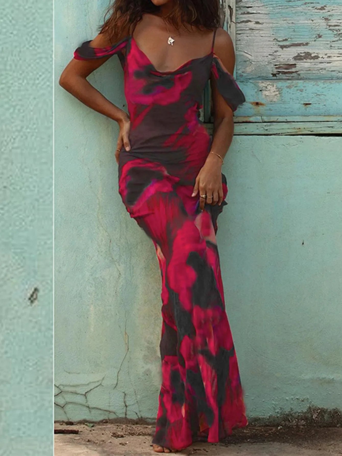 popular American printed suspender dress