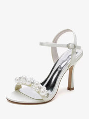 Satin Chic Fashion Open Toe Rhinestones Bridal Sandals